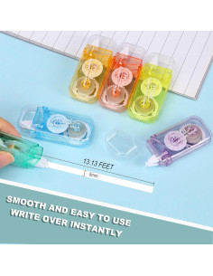 Cinta Correctora Blanca Jovanssen Mini, Paquete de 6, 4m 2