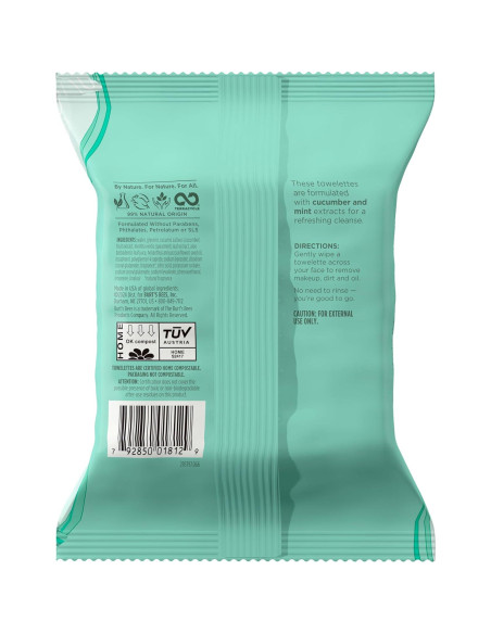 Toallitas Faciales Refrescantes Burt's Bees 30 Unidades