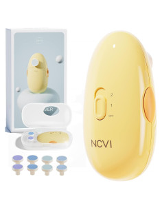 Cortador de Uñas Eléctrico NCVI para Bebés Amarillo - 8 Accesorios