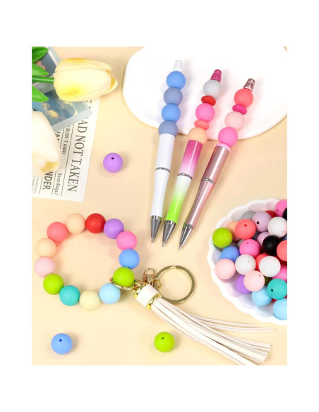 120 Perlas de Silicona 15mm FIVEIZERO en 20 Colores Mezclados