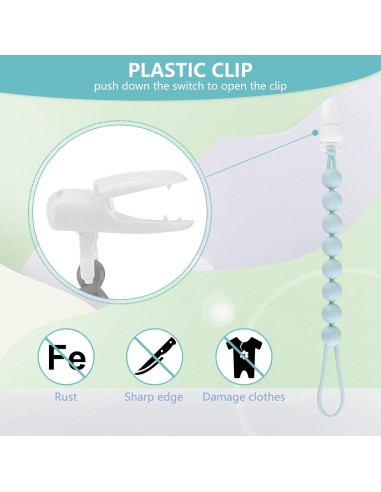 Clip de Chupete de Silicona 6 Piezas - Seguro y Práctico