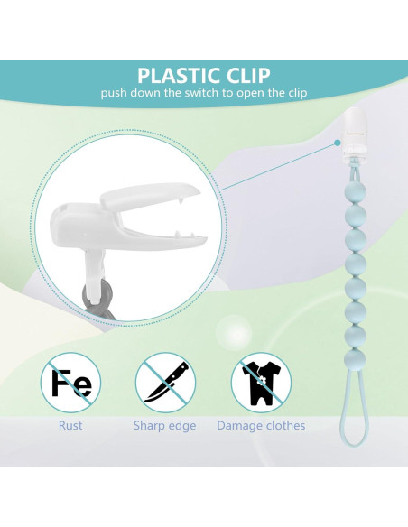 Clip de Chupete de Silicona 6 Piezas - Seguro y Práctico