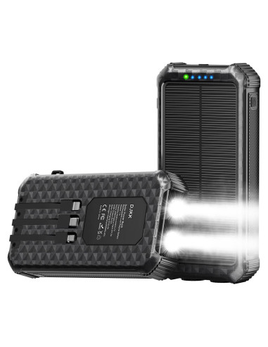 Cargador Solar Portátil DJKK 46800mAh con 3 Cables Integrados