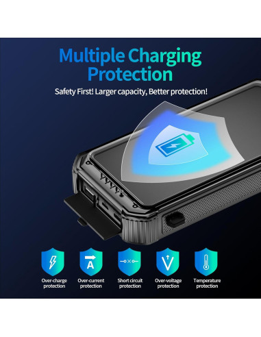 Cargador Solar Portátil DJKK 46800mAh con 3 Cables Integrados