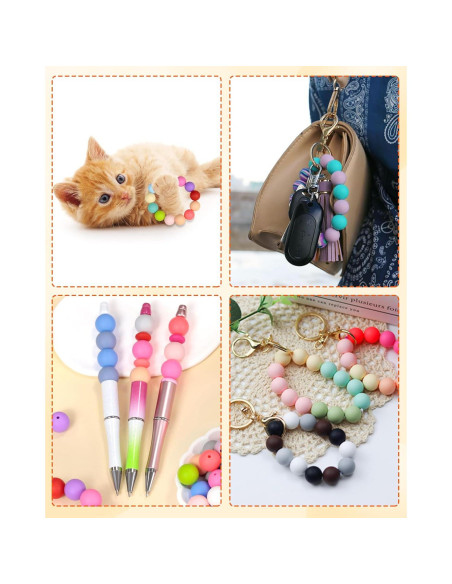 120 Perlas de Silicona 15mm FIVEIZERO en 20 Colores Mezclados