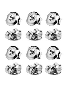 Respaldos de Aretes DELECOE 6 Pares Plata 925 Hipoalergénicos