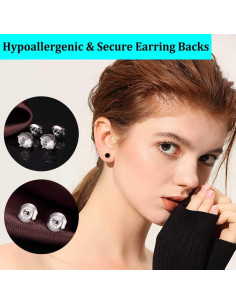 Respaldos de Aretes DELECOE 6 Pares Plata 925 Hipoalergénicos 2