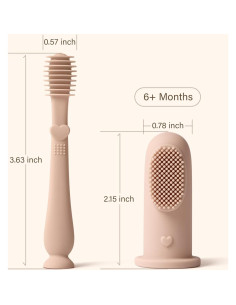 Kit de Cepillo de Dedo y Limpiador Oral Moonkie Bebé 2 Piezas 2