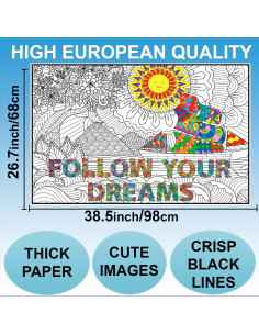 Póster para Colorear Gigante ALEX Art Paisaje Marino 97.79x67.78cm 2