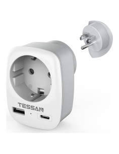 Adaptador de Enchufe de Europa a EE. UU. TESSAN 3 en 1 USB
