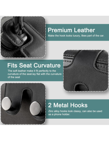 Gancho para Reposacabezas de Coche JESTOP - Doble, Rotación 360