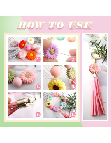 20 Perlas de Silicona Coloridas Flor Margarita TOAOB 20mm