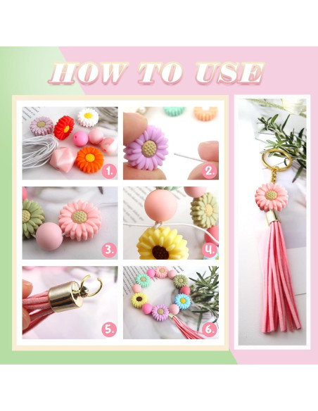 20 Perlas de Silicona Coloridas Flor Margarita TOAOB 20mm