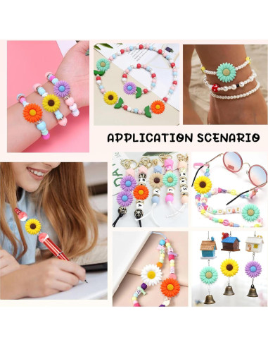20 Perlas de Silicona Coloridas Flor Margarita TOAOB 20mm