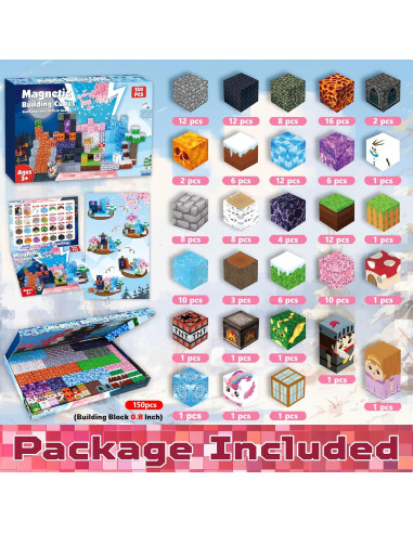 Bloques Magnéticos ToyUnited 150PCS Construcción STEM 4-8 años