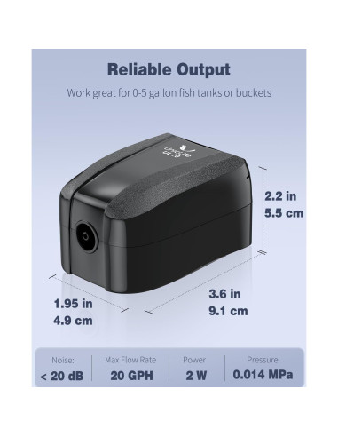 Bomba de Aire para Acuario Uniclife Mini 19 Litros 75.7 LPH