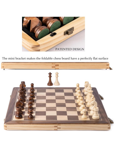 Juego de Ajedrez Magnético A&A 15" Plegable Staunton 3" Rey