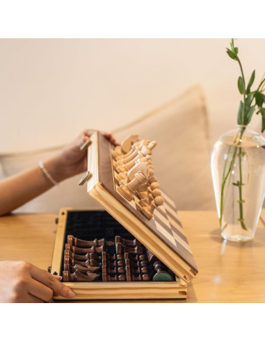 Juego de Ajedrez Magnético A&A 15" Plegable Staunton 3" Rey