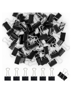 Paquete de 120 Clips de Binder Negros 1.9 cm OWLKELA