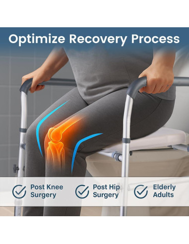 Asiento Elevado para Inodoro CIVJET Ajustable 400lb con Manijas