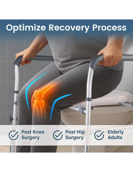 Asiento Elevado para Inodoro CIVJET Ajustable 400lb con Manijas