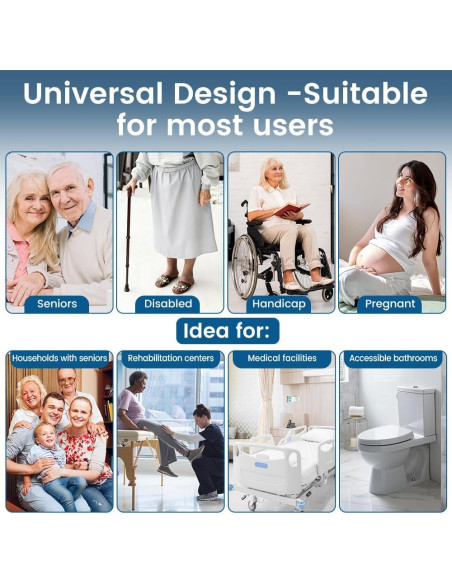 Asiento Elevado para Inodoro CIVJET Ajustable 400lb con Manijas