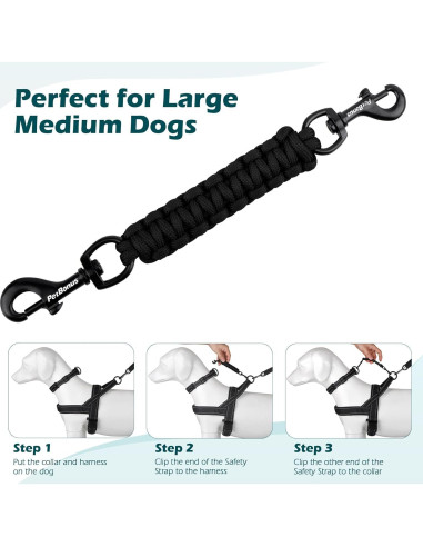 Clip de Seguridad para Collar de Perro PetBonus - Negro