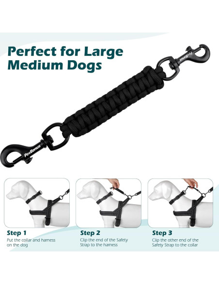 Clip de Seguridad para Collar de Perro PetBonus - Negro