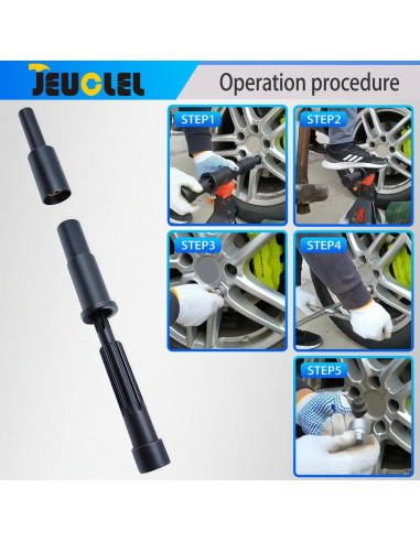 Extractor de Tuercas de Bloqueo de Rueda JEUCLEL 5.64kg