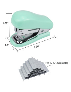 Grapadora Mini Aacehlh Verde con 750 Grapas y Removedor 2