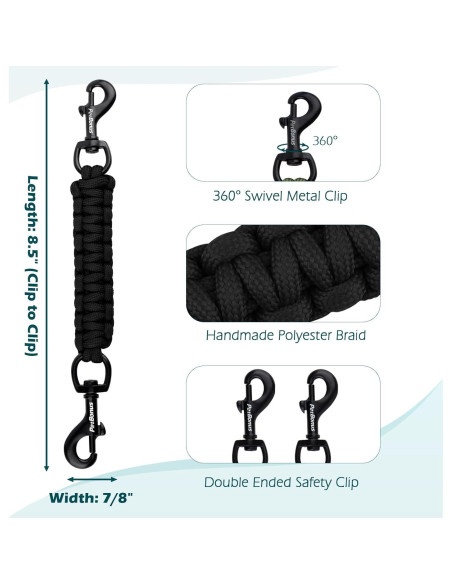 Clip de Seguridad para Collar de Perro PetBonus - Negro