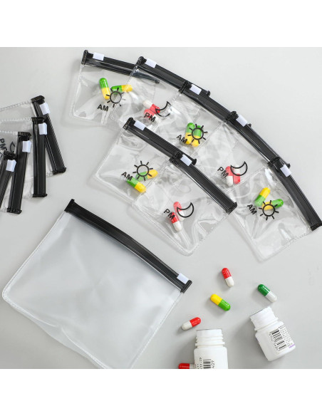 Organizador de Pastillas Colarr 15 Pcs con Cremallera Negro