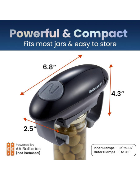 Abridor de Tarros Eléctrico Elite Gourmet EJO800 Automático