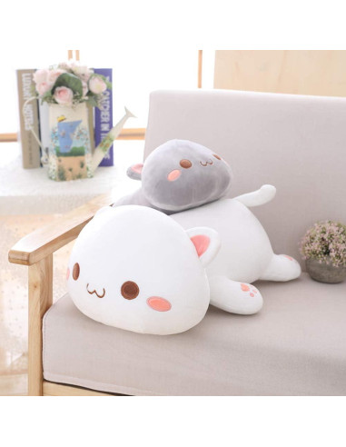 Almohada de gato de peluche Kawaii Jens 35 cm suave y adorable