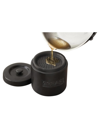 Contenedor de Grasa de Tocino Fox Run 12.7 x 14 cm Porcelana Negra