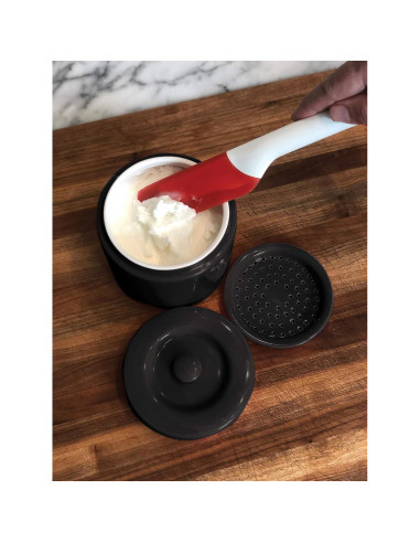 Contenedor de Grasa de Tocino Fox Run 12.7 x 14 cm Porcelana Negra