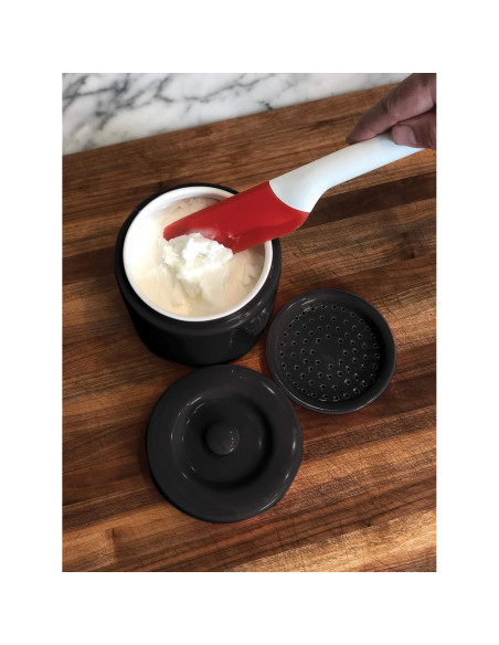 Contenedor de Grasa de Tocino Fox Run 12.7 x 14 cm Porcelana Negra