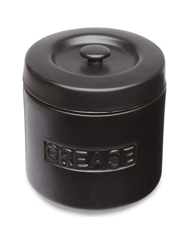 Contenedor de Grasa de Tocino Fox Run 12.7 x 14 cm Porcelana Negra