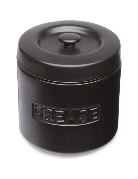 Contenedor de Grasa de Tocino Fox Run 12.7 x 14 cm Porcelana Negra