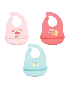 Baberos de Silicona Hudson Baby Unisex Manzana de Mis Ojos