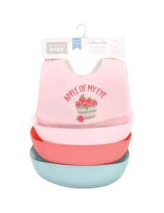 Baberos de Silicona Hudson Baby Unisex Manzana de Mis Ojos 2