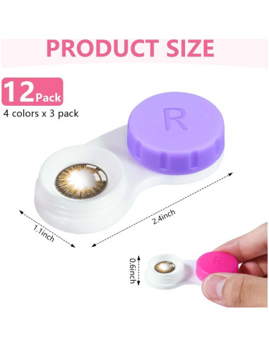 Estuche para Lentes de Contacto KISEER - 12 Paquete Colorido