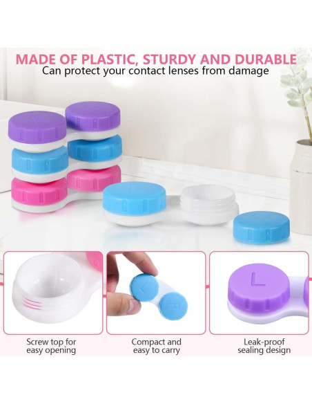 Estuche para Lentes de Contacto KISEER - 12 Paquete Colorido Estuche para Lentes de Contacto KISEER - 12 Paquete Colorido