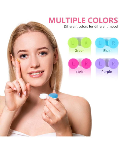 Estuche para Lentes de Contacto KISEER - 12 Paquete Colorido