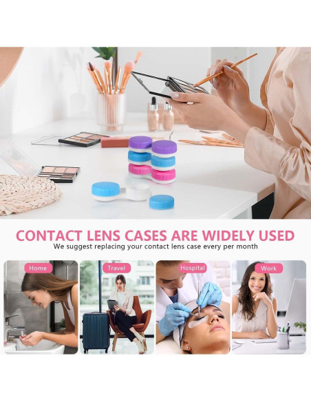 Estuche para Lentes de Contacto KISEER - 12 Paquete Colorido Estuche para Lentes de Contacto KISEER - 12 Paquete Colorido