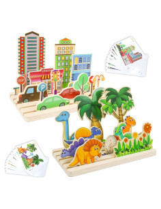 Rompecabezas de Madera Montessori XPIY 3D para Niños 1-3 Años