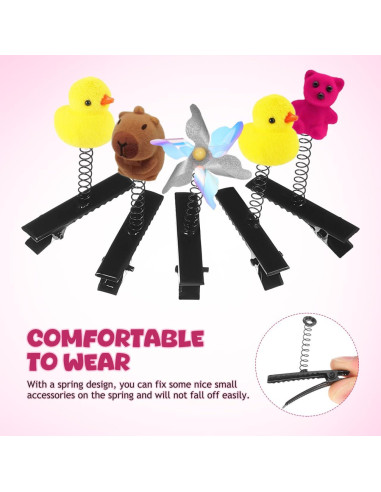 100 Clips de Pelo en Forma de Pato FOMIYES - Metal Negro DIY