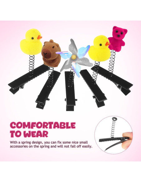 100 Clips de Pelo en Forma de Pato FOMIYES - Metal Negro DIY