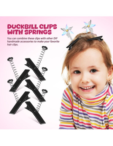 100 Clips de Pelo en Forma de Pato FOMIYES - Metal Negro DIY