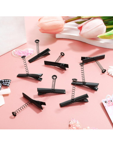 100 Clips de Pelo en Forma de Pato FOMIYES - Metal Negro DIY